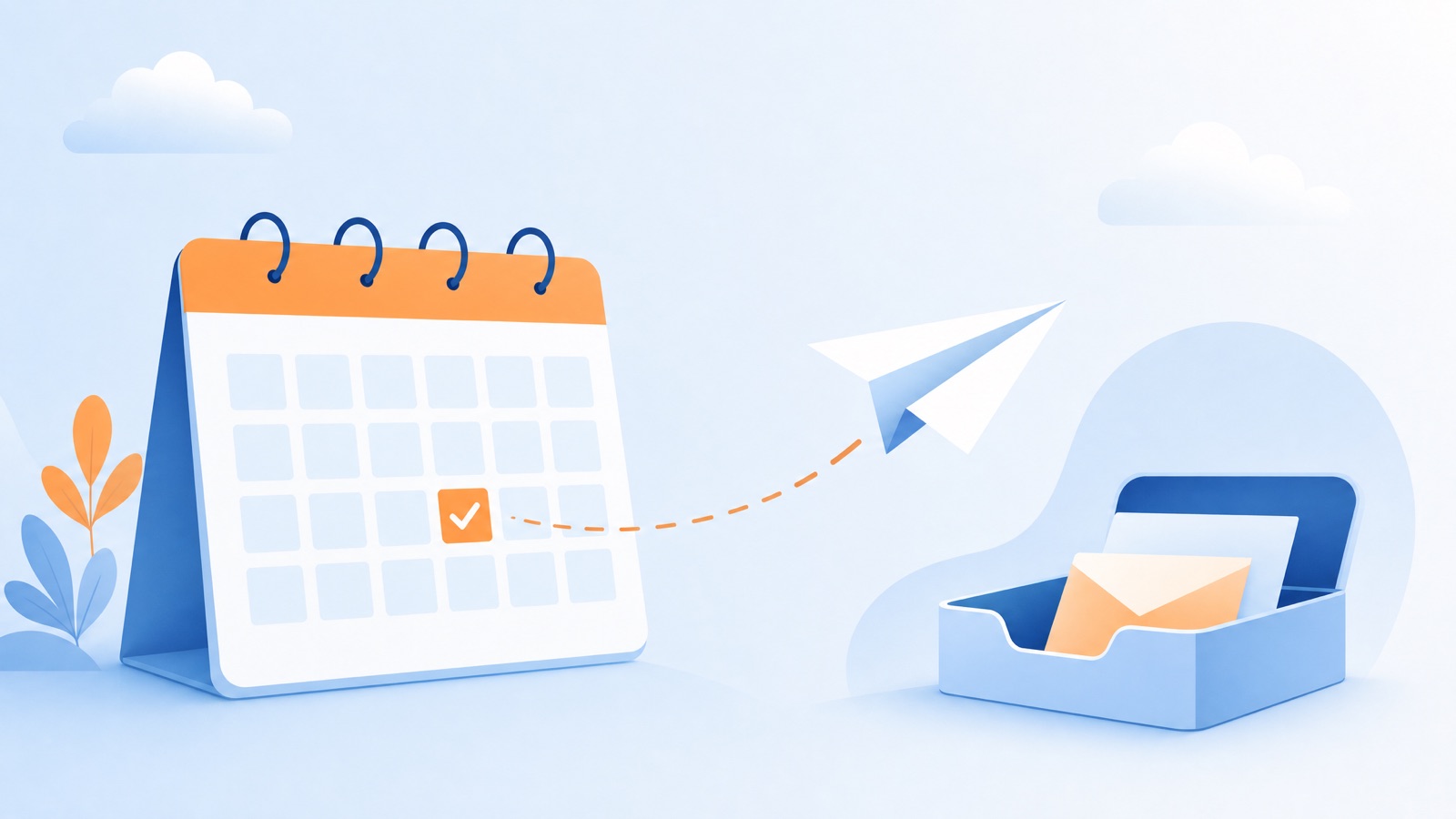 Kalender mit markierten Nachfass-Terminen nach einem Vorstellungsgespräch