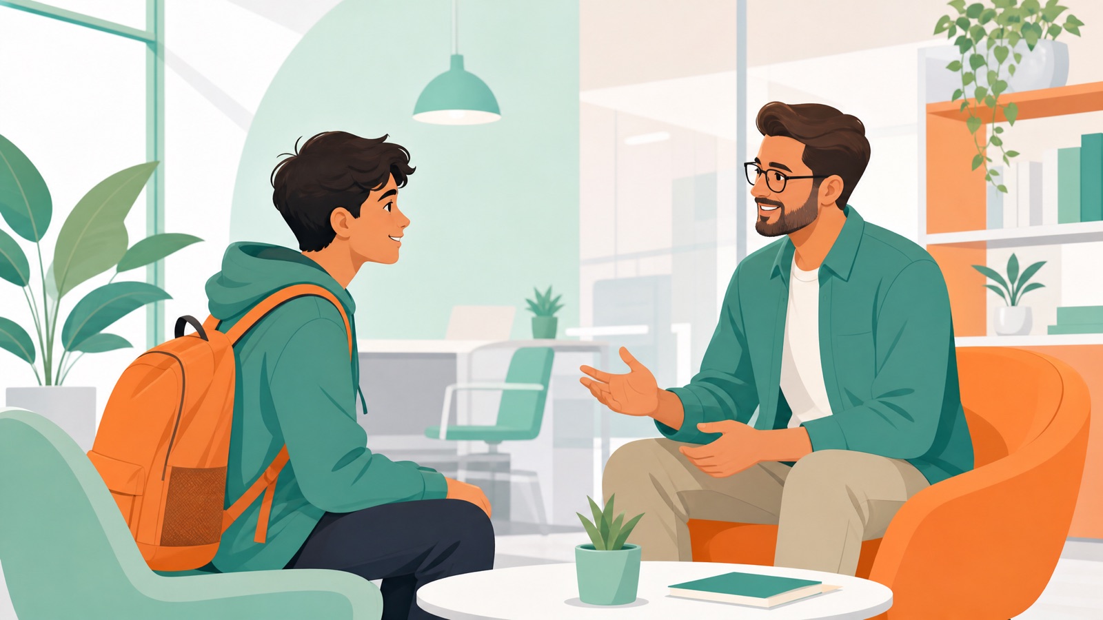 University student in a video interview for an internship